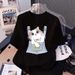 Summer Kitten Short Sleeve T-Shirt For Women Pure Cotton Unique Design Versatile Youthful Style Half Sleeve Top_ecoleips.com