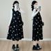 Autumn New Korean Fashion Corduroy 2-Piece Maternity Dress_ecoleips.com
