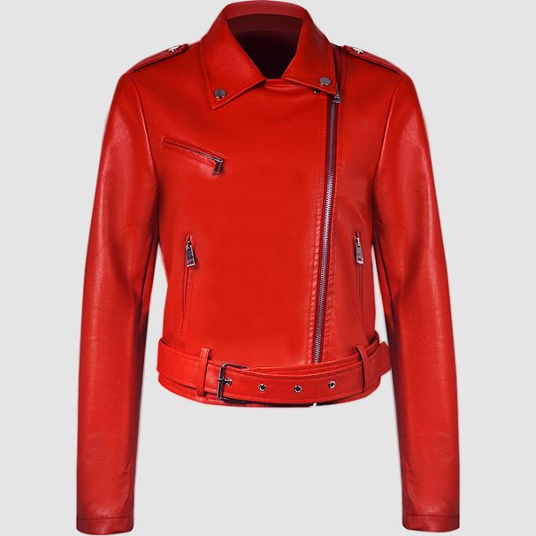 Women’s Cropped PU Leather Jacket With Belt & Notched Lapel – Edgy Streetwear Biker Coat (S-XL, Custom Fit For EU/US/SEA Markets)_ecoleips.com