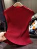 Women's Slim Fit Pleated T-Shirt Simple Solid Color Stand Collar Short Sleeve Versatile Classic Style New Summer Top_ecoleips.com