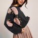 Women's Floral Jacquard Sweater Oversized Crewneck Knit Top Soft Acrylic Blend Casual Loose Fit Tunic Long Sleeve Pullover_ecoleips.com