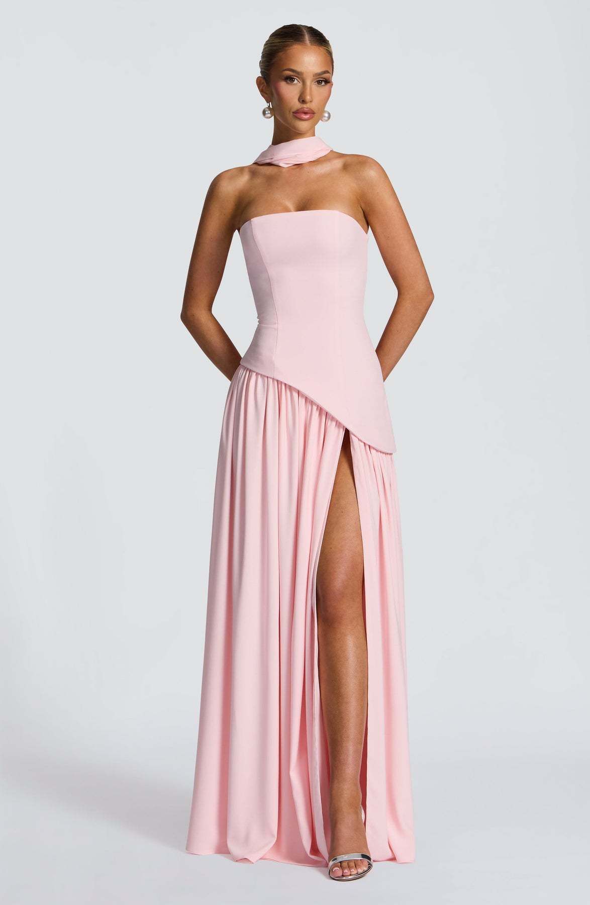 Women's Fashion High Slit Long Skirt Tube Top Solid Color Backless Dress Style Sexy New Style_ecoleips.com