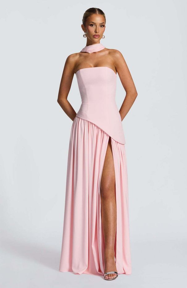 Women's Fashion High Slit Long Skirt Tube Top Solid Color Backless Dress Style Sexy New Style_ecoleips.com