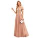 Women's Clothing Off The Shoulder Sling Double V Neck Sequin Embroidery Splicing Party Dress Elegant A Line Tulle Dress_ecoleips.com