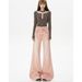 Minghai American Retro Rainbow Pink Jeans For Women, New Low-waist, Trendy, Floor-length, Non-tight-fitting, Slightly_ecoleips.com