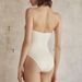 Women's Clothing Solid Color Gold Button Hollow One Piece Swimsuit Women's High Waist Slimming High End Bikini_ecoleips.com
