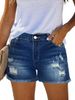 Women's High Waisted Denim Shorts Distressed Slimming Versatile Frayed Hem Trendy European American Style 2025 New_ecoleips.com