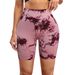 Women's Clothing Seamless Tie-Dye Style High Waist Quick-Dry Fitness Pants Peach Hip Yoga Tight Shorts_ecoleips.com