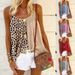 Women's Clothing Spring And Summer Holiday Seaside Style Leopard Print Splicing Ruffle Print Tank Top Vest_ecoleips.com