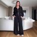 Elegant Notch Lapel Long Sleeve Blouse & High-Waist Trousers Set For Women, Office To Casual Chic, Stretch Comfort Fit, Ocean Green & Coffee Brown_ecoleips.com