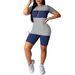 Women's Short Sleeve Round Neck Top And Shorts Set - Casual Summer Two-Piece Outfit_ecoleips.com