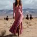 European And American Cross-Border New Vintage Western Style Button Ruched Sleeve Sexy Long Dress_ecoleips.com