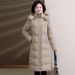 Elegant Winter Coat For Women – Slimming Mid-Length Hooded Jacket With Polyester Fill, Drawstring Waist & Pockets, Plus Size Available (XL-7XL)_ecoleips.com