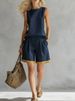 Women's Summer Casual Fashion Color Block Two Piece Set Sleeveless Shorts Trendy European American Style 2026 Cross Border_ecoleips.com