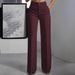 European And American Cross-border Women's 2026 New Fashion Casual Versatile High-waisted Drapey Straight Simple_ecoleips.com