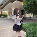 Audday Petite Outfit College Style Half Summer Skirt JK Uniform Short Shirt Women Two-Piece Set_ecoleips.com