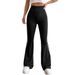 Voya Women's High-waisted Drapey Wide-leg Casual Pants, New Summer Straight Slim-fit American-style Cuffed Long Pants
_ecoleips.com