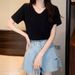 Small-Sized Short-Sleeved T-Shirt For Women, Designed For Summer 2026 Featuring A Minimalist Style, A Casual, Loose Fi_ecoleips.com