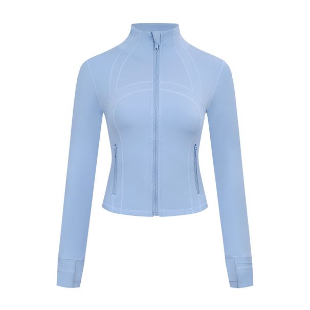 Women's Slim Fit Short Stand Collar Jacket Long Sleeve Sports Fitness Running Yoga Outerwear_ecoleips.com