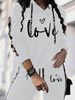 Women's Clothing American Love Print Casual Vacation Two Piece Set Fashion Hooded Long Sleeved Pants Women 0051_ecoleips.com