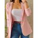 Autumn Monochrome Simple Long-Sleeved Suit Collar Jacket For Women_ecoleips.com