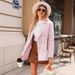 Women's Clothing Tweed Suit Jacket Casual Jacket Long Sleeve Double Breasted Front Plaid Work Clothes_ecoleips.com