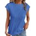 2025 New Round Neck Short Sleeved Textured T-shirt Top For Women's Clothing_ecoleips.com