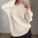 Women's Long Sleeve Knit Sweater - Casual Round Neck Pullover Top, Winter Solid Color Streetwear, Stretchy & Comfortable (Grey, Black, Beige)_ecoleips.com