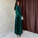 K New Elegant Retro Party Long Dress With Lace Patchwork V-neck Dress_ecoleips.com