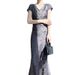 New Chinese-style Women's Clothing, National-style Satin Cheongsam V-neck Dress, Summer 2025 New Model, Slimming And_ecoleips.com