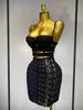 Women Sexy Black Cut Out Bodycon Bandage Skirt Two Piece Set Celebrity High Streeet Evening Birthday Club Party Outfits 2GSH_ecoleips.com