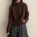 Spring Stand-up Collar Wool Sweater, High-end Cashmere Kitwear For Women, Plush Soft, Gentle Style, Brushed_ecoleips.com