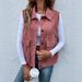 Women's Clothing Fashion Casual Personality Stylish Casual Corduroy Vest With Flap Pockets - Lightweight Layering Piece For Women, Pink, S/M/L_ecoleips.com