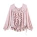 Women's Clothing 2026 Summer New Fresh And Sweet Style Fashionable Layered Lace Design Shirt For Women 4344401_ecoleips.com
