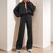 Women's Clothing New Fashion Solid Color Zipper Cardigan Lace Up Sweater Casual Straight Pants Suit_ecoleips.com