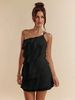 French-Style Halter Neck Dress – Flowy Ruffled Mini Dress, Off-Shoulder Backless Sexy Tiered Dress_ecoleips.com