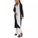 Women's Long Cardigan Jacket Casual Street Style Solid Color Autumn Winter Split Design European American Fashion Top_ecoleips.com