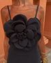 Women's Clothing Ice Silk Wrinkle Handmade Large Flower Sling Female Evening Dress Long Skirt_ecoleips.com