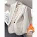 Black Quilted Blazer Women, High-end, Thickened Autumn And Winter, Plus Size, Casual, Stylish, Korean Version, Suitable_ecoleips.com