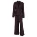 Women's Deep V-Neck Tailored Blazer & Pants Set – Slim-Fit Long Sleeve Office Suit With Waist-Cinching Design_ecoleips.com