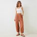 Women's Clothing New Casual Elastic Waist Pocket Nine Point Pants Straight Pants Women_ecoleips.com