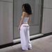 Women's Clothing Retro Hot Girl Contrast Color Design Top Straight Wide Leg Pants Mopping Casual Niche Suit_ecoleips.com
