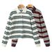 European And Cross-border 2026 Spring Long-sleeve American Retro Color-block Striped Polo Shirt With Collar, Loose_ecoleips.com