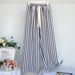 Fashion Striped Pajama Pants For Women Sweet Belt Spring Summer Sleepwear Pyjamas Pant Home Wear Sleep Wide Leg Trousers_ecoleips.com