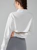 K New American Style Collared Half Cut Sweatshirt With Exposed Navel, Women's Zipper Small Cardigan Short Jacket, Tennis Long Sleeved Sports Top_ecoleips.com