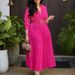 Women's Clothing New Fashion Lapel Long Sleeve High Waist Temperament Pleated Solid Color Dress_ecoleips.com