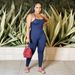 Women's Sexy Suspender Pants Jumpsuit Lace-Up Hollow Out American Fashion Skinny Pants Casual Style Polyester_ecoleips.com