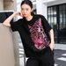 ng2510292 Original New Design Printed Rhinestone Embellished Heavy-duty Tiger Head Short-sleeve T-shirt, Spring-summer Design,_ecoleips.com