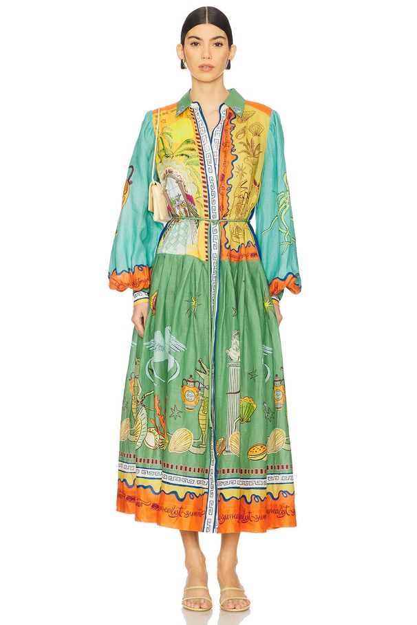 Women's Clothing Fashion Personality Printed Short Sleeved Casual Loose Puff Sleeve Dress_ecoleips.com