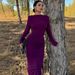 New Arrival Women Fall Dress Solid Color Crew Neck Backless Slim Fit Long Sleeve Long Dress For Ladies_ecoleips.com